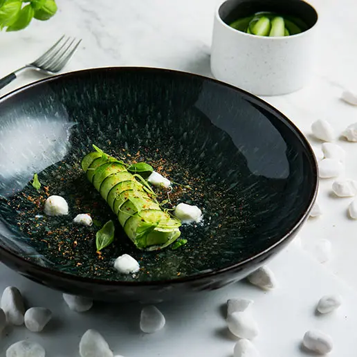 Европейская керамическая миска с рисунком павлина большая суповая для лапши