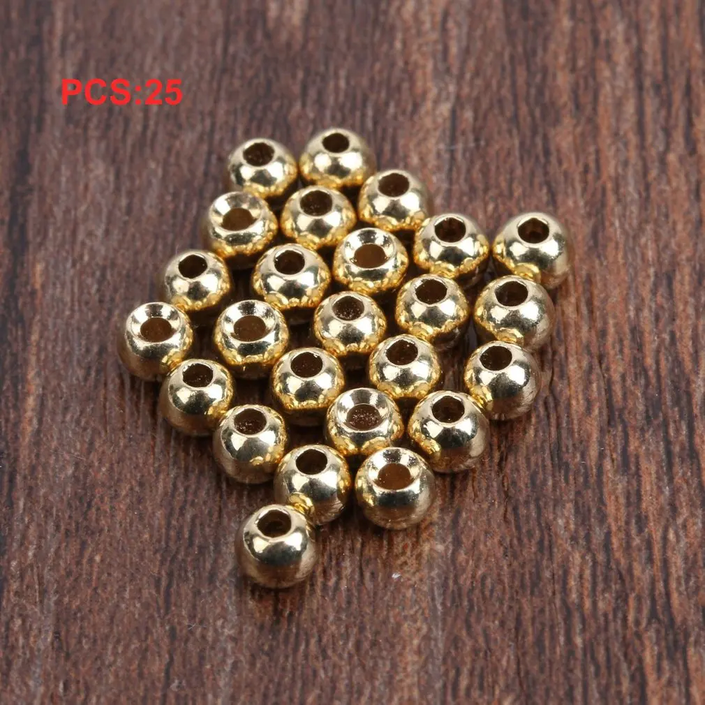 

25pcs Tungsten Slotted Fly Tying Head Beads Nymph Head Ball Beads Fly Tying Materials 2/2.4/2.8/3.3/3.8/4.6mm