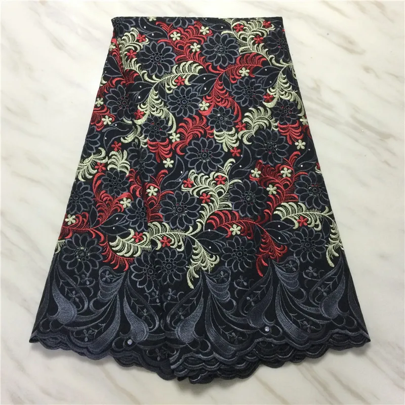 

High Quality African French Net Lace Fabric black Embroidered Nigerian Lace Fabric 5 Yards Guipure Cord Lace fabric FPL1128