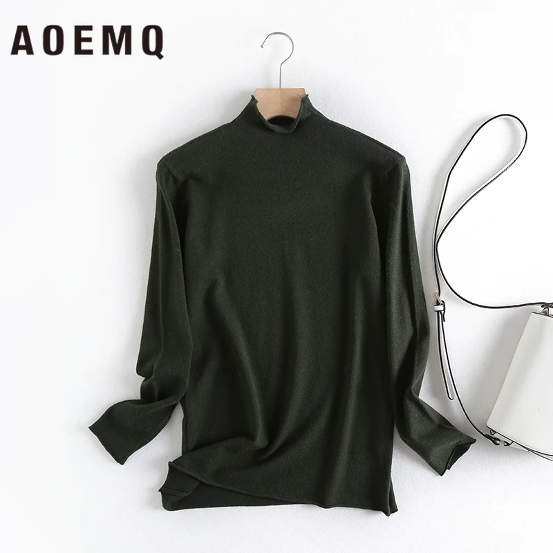 AOEMQ Spring New Arrival 10 Colors Sweaters Button Up Collar Pullovers Thin Sweater Camping Pinic Party Wear Women Clothing | Женская