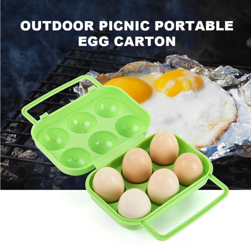 

Portable 6-Compartment Box Egg Rack Storage Is Not Afraid Of Breaking Picnic Barbecue Travel Camping Outdoor Cooking Kitchen