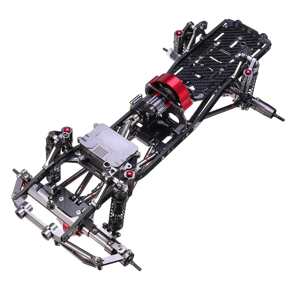 RCtown CNC Алюминиевый металлический углеродный корпус рамы для 1/10 комплект автомобильных принадлежностей для передней и задней оси SCX10 на шасси радиоуправляемого автомобиля 313 мм Колесная база
