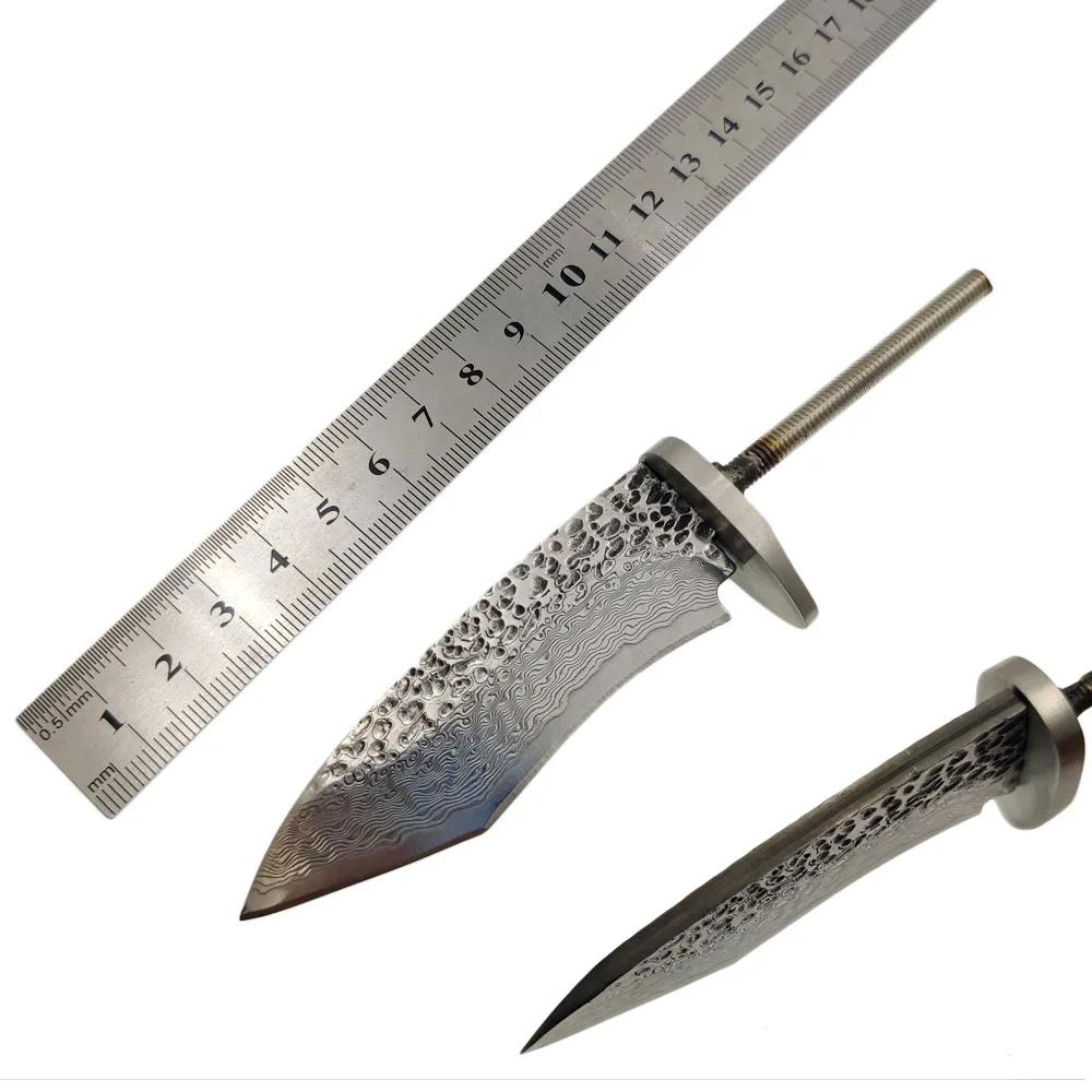 X-06DP Swayboo DIY настоящий дамасский стальной ручной Кованый узор стальной нож с фиксированным лезвием полуфабрикат высокой твердости острый нож для выживания - Цвет: X-06DP