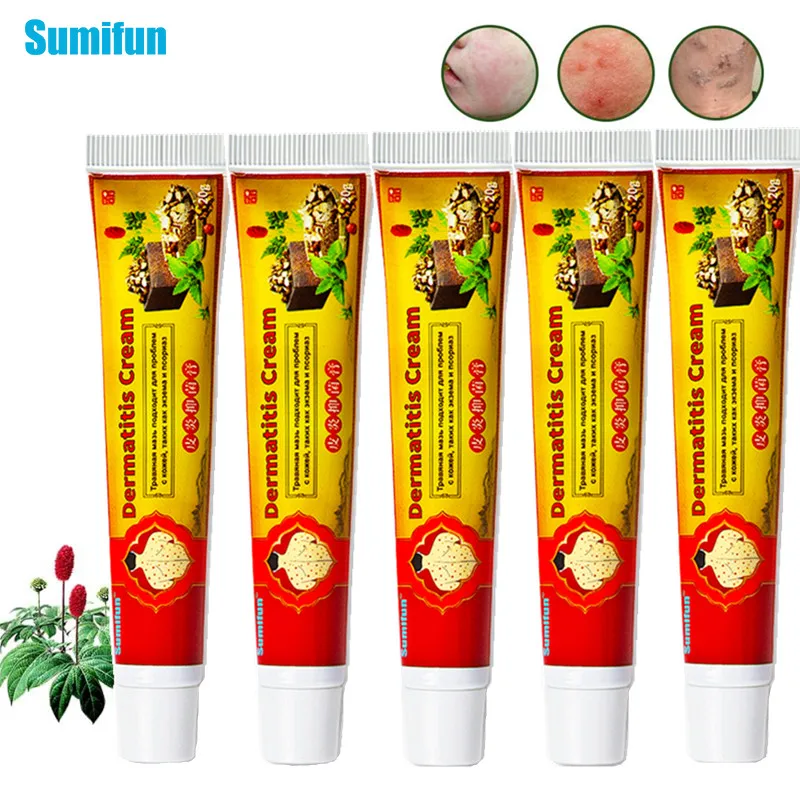 

Sumifun 5Pcs Dermatitis Eczema Cream Treatment Pruritus Psoriasis Anti Itch Antibacterial Ointment Chinese Herb Medical Plaster