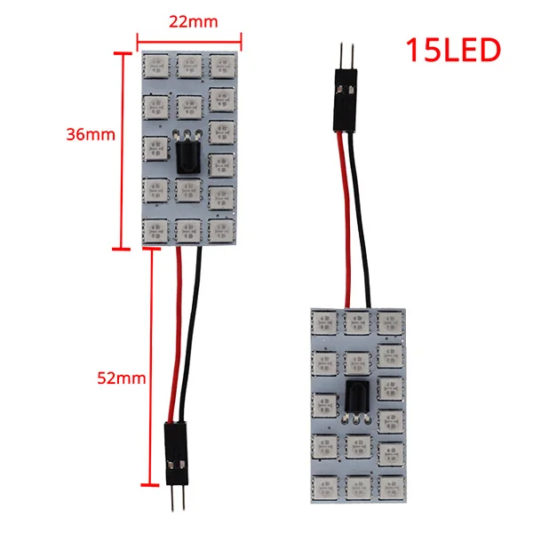 RGB 5050 15SMD Светодиодная панель для автомобиля интерьерные огни с дистанционным