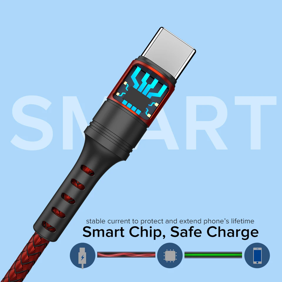 

5A Super Fast Charge USB Type C Cable For Huawei P40 Mate Xiaomi Redmi QC 3.0 Charging Type-C Phone USB C Cable For Samsung Date