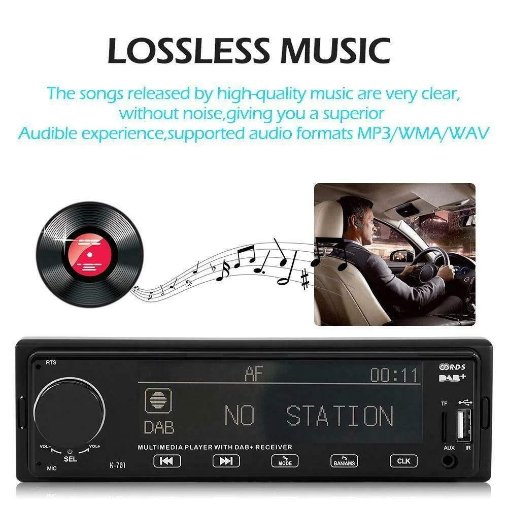 Авто DAB автомобильный стерео MP3 плеер данные беспроводного обмена AUX AM FM радио