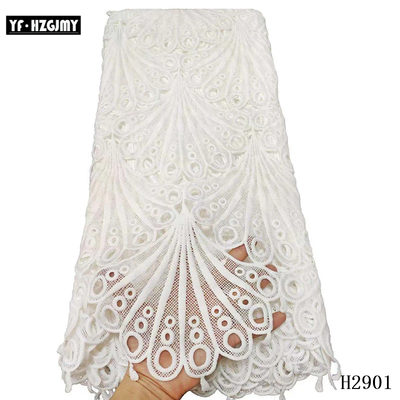 YF HZGJMY Latest African Cord Lace Fabric 2019 White tissu africain guipure Nigerian Water Soluble for Women A2901 | Дом и сад