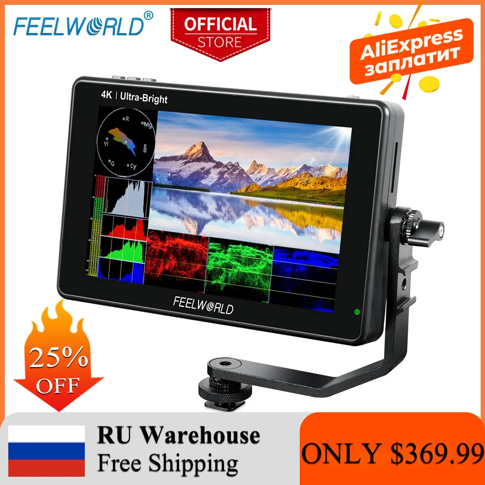 FEELWORLD 7 дюймов 2200 нит 3D LUT 3G SDI 4KHDMI сенсорный Экран DSLR Камера поле для контроля