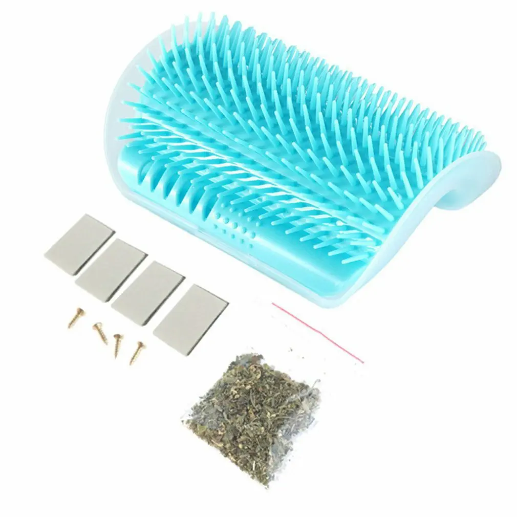 

Pet Products For Cats Brush Corner Cat Massage Self Groomer Comb Brush With Catnip Cat rubs the face a tickling comb