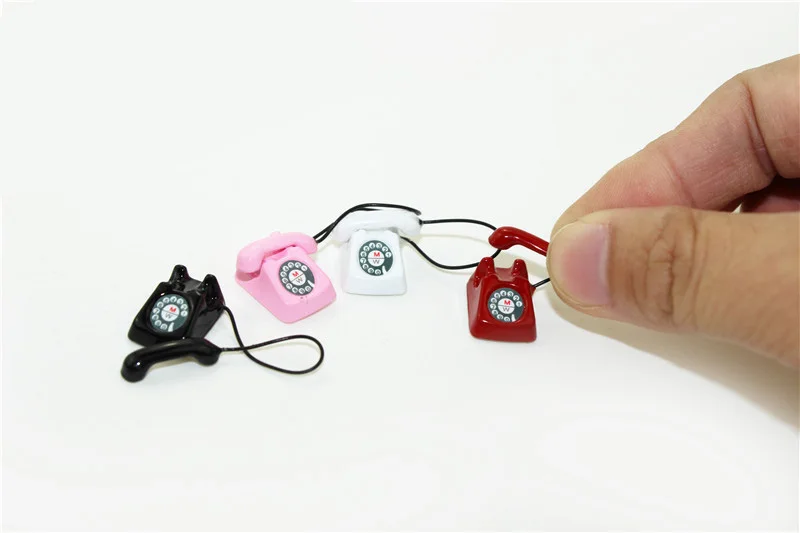 1:12 Scale BJD mini Home wired telephone Dollhouse Miniature Toy Doll Food Kitchen living room Accessories |