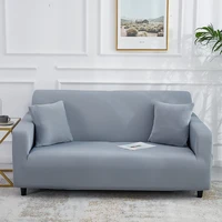 Armchair Protection Sofa Cover for Living Room Single Lover 3 4 Seater Light Grey Solid Color Elastic Spandex Couch Cover