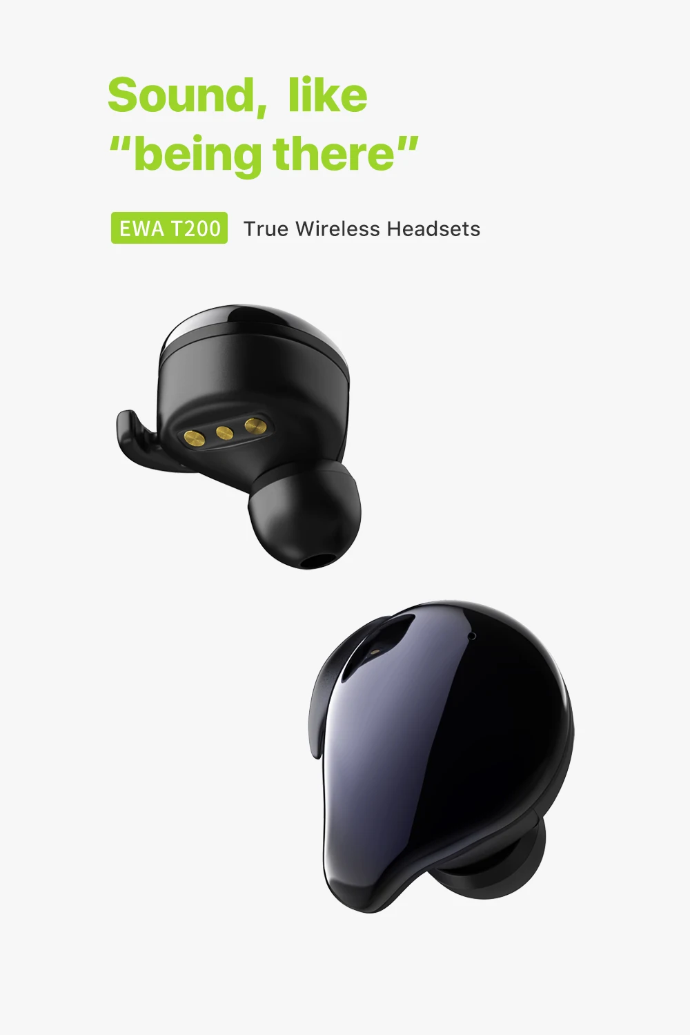 EWA, беспроводные наушники, 3D стерео, высокое качество звука, Bluetooth 5,0, наушники, большая емкость, батарея, гарнитура T200