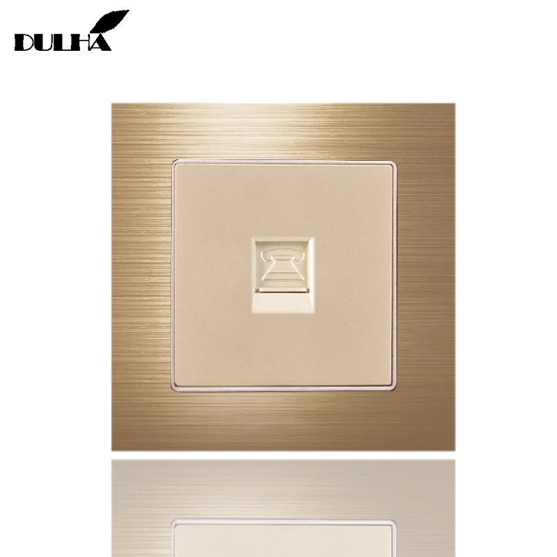 Роскошная золотая Матовая атласная металлическая панель Телефонная настенная