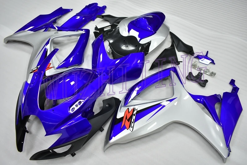 INJECTION mold Тела Наборы GSXR 600 2007 кузов GSX R 750 2007 синий чернобелый обтекатель GSXR 750 2006-2007 K6 - Цвет: INJECTION mold