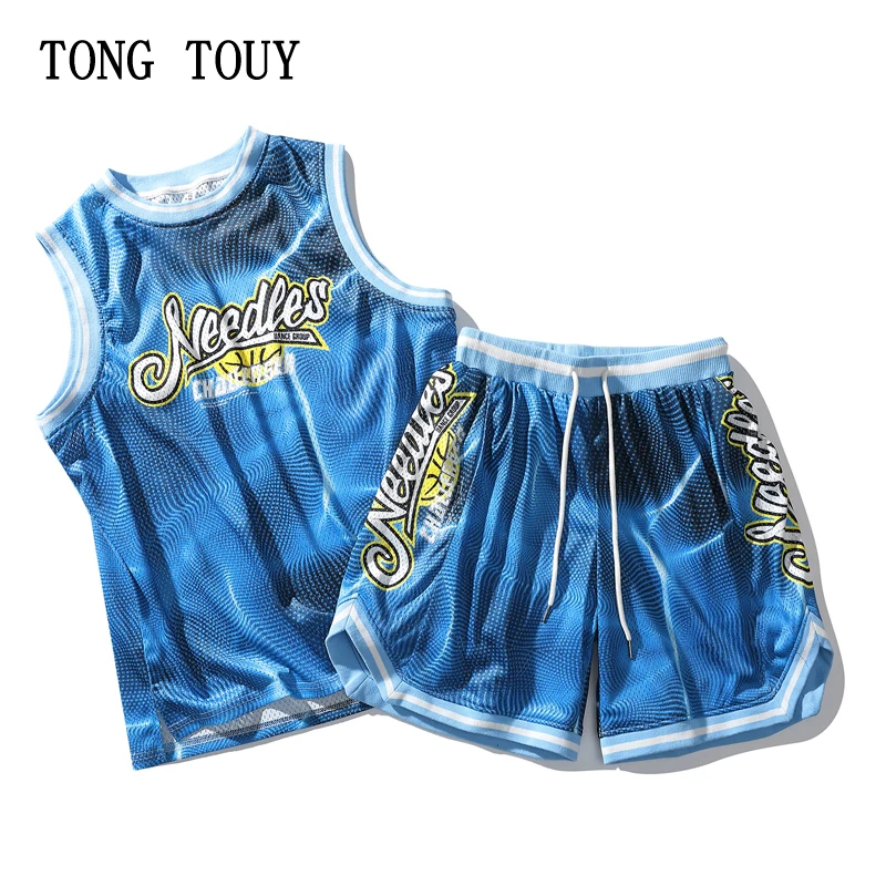 

Hip Hop Print Basketball Jerseys Set Men Outdoor Sportswear Jerseys Shirt and Shorts Men's Sets Quick Dry Basketball Uniform Men