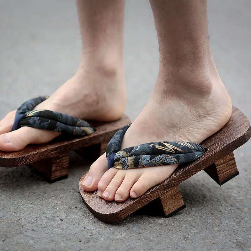 Summer Kimono Geta Clogs Wooden Shoes Anime Cosplay Flip Flop Men Japanese Style Traditional Platform Sandals Yukata Spa Slipper |