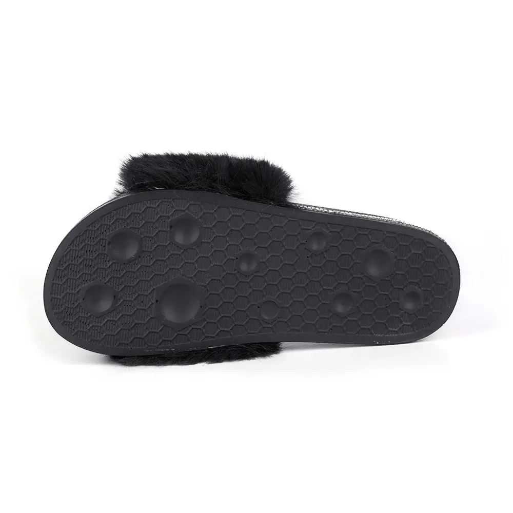 

Women Summer Slippers Fashion Crystal Furry Soft Slippers Indoor Home Shoes Women Casual Flip Flops Flat Beach Slides 2021