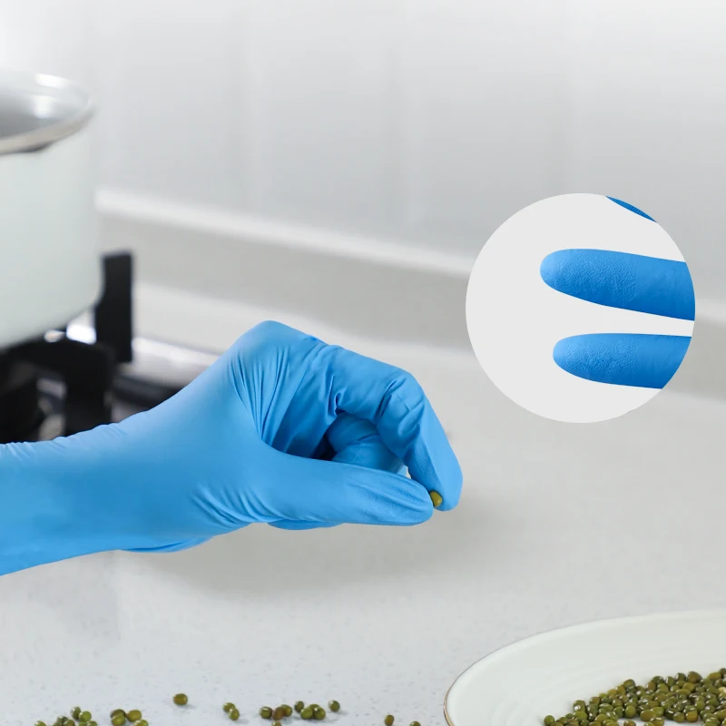 Disposable Food Grade Nitrile Gloves 100pcs Powder Free Waterproof For Kitchen Household Cleaning Laboratory Garden Work Safety | Дом и сад