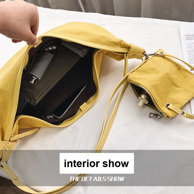 2020 Новые 2/шт корейские сумки через плечо женские Нерегулярные холщовые