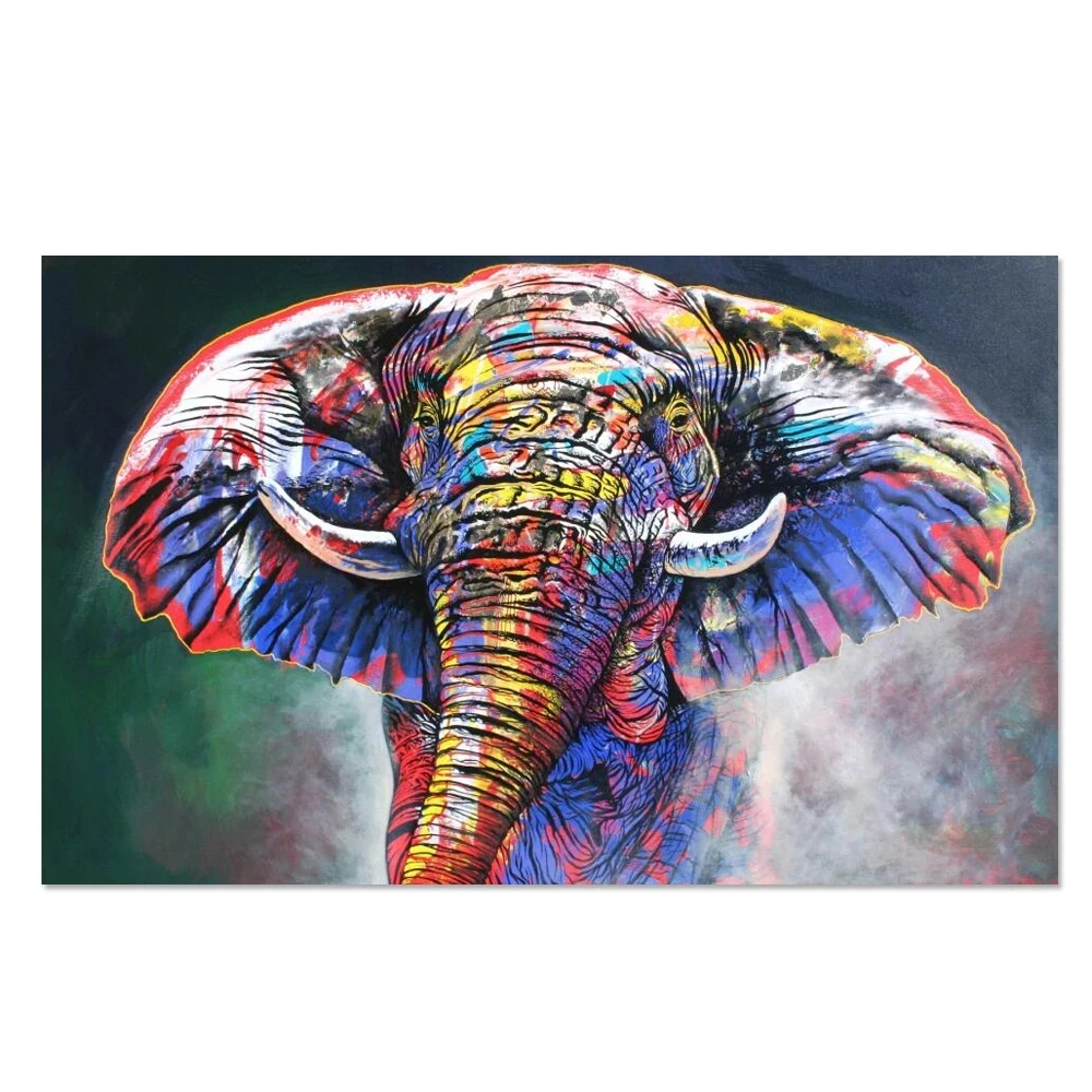 

Street Art Graffiti Canvas Art Wall Paintings Posters And Prints Canvas Art Abstract Colorful Elephant Picture For Living Room