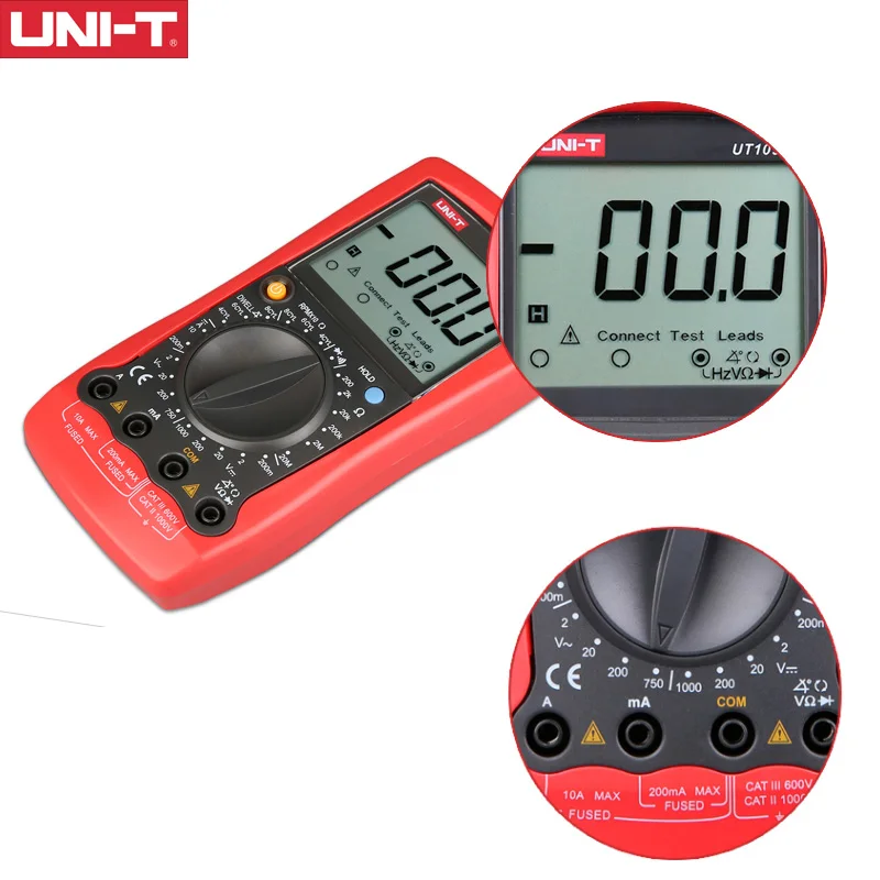 UNI-T UT105 UT107 LCD Автомобильный ручной мультиметр AC/DC вольтметр тестер измерители с
