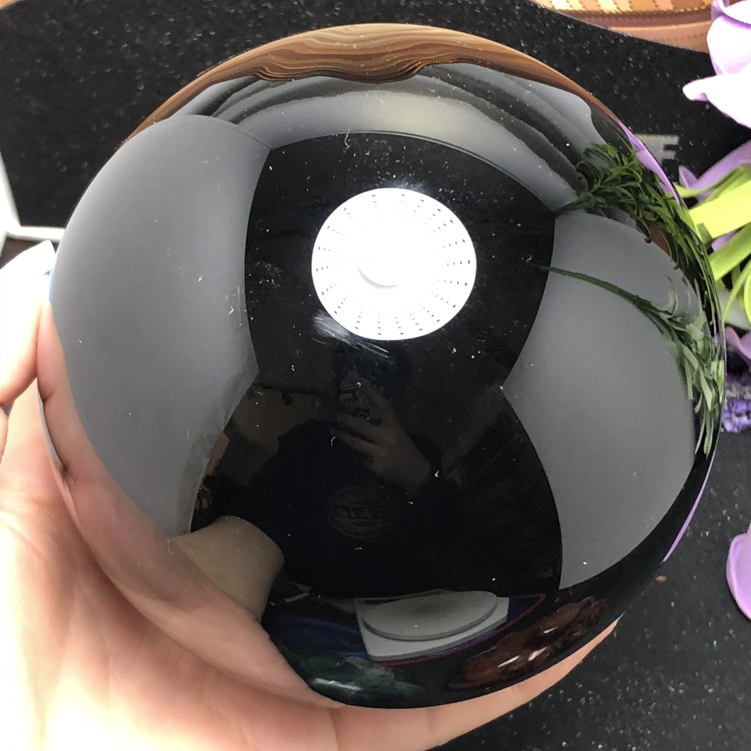 Натуральный черный обсидиановый шар Большой Хрустальный исцеляющий камень | Дом