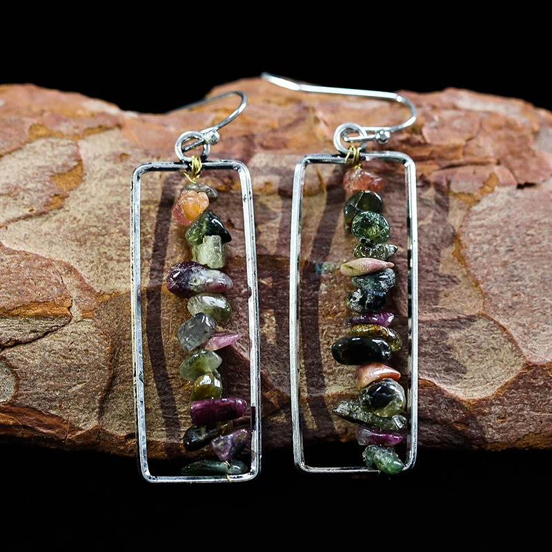 Женские популярные серьги креативная фоторамка из камня свадебные модные в