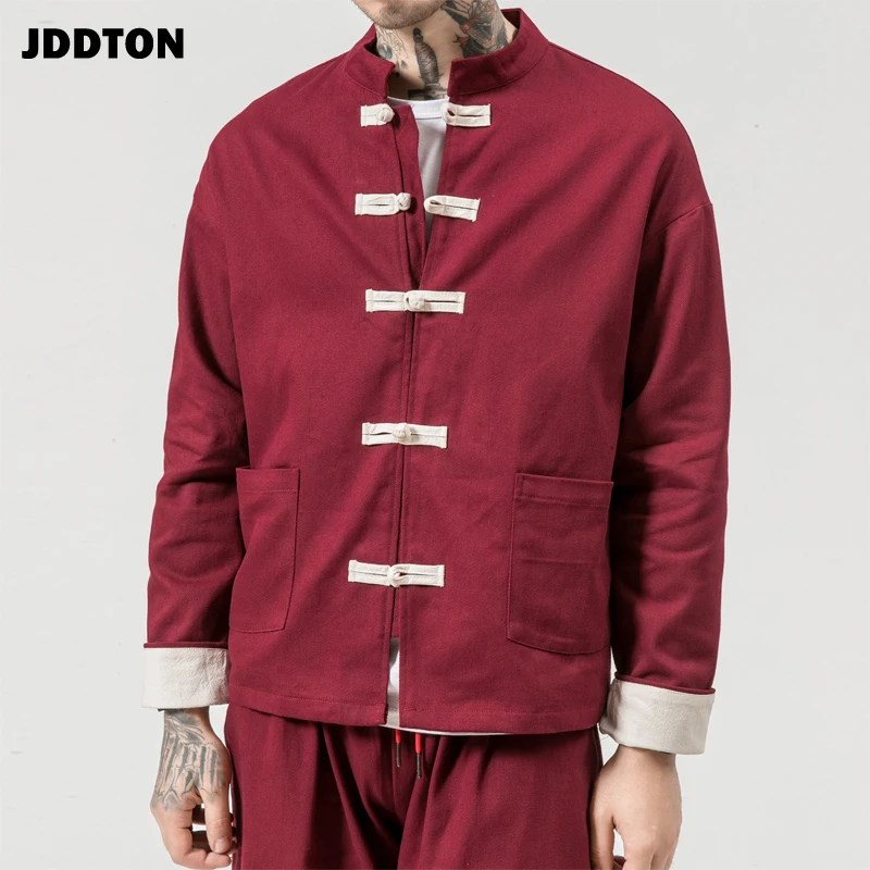 Мужское кимоно JDDTON однотонная верхняя одежда свободное повседневное пальто в