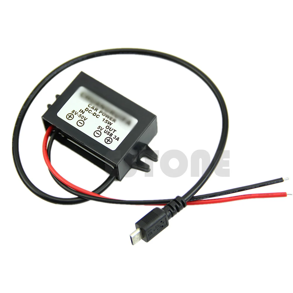 

Power DC DC supply Converter Module 8-50V to 5V Micro USB OUTPUT 12V/24V to 5V