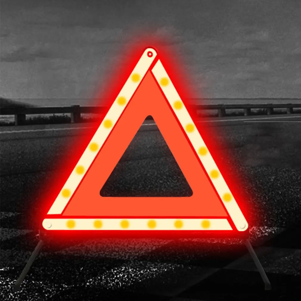 

For Car Emergency Breakdown Warning Triangle Red Reflective Safety Hazard Car Tripod Folded Stop Sign Reflector reflectante