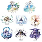 Аниме Genshin Impact, фигурка Джинса камисато Ayaka, персонаж акриловая модель на подставке Plate, настольное украшение, Барбара, милые стоячие подарки