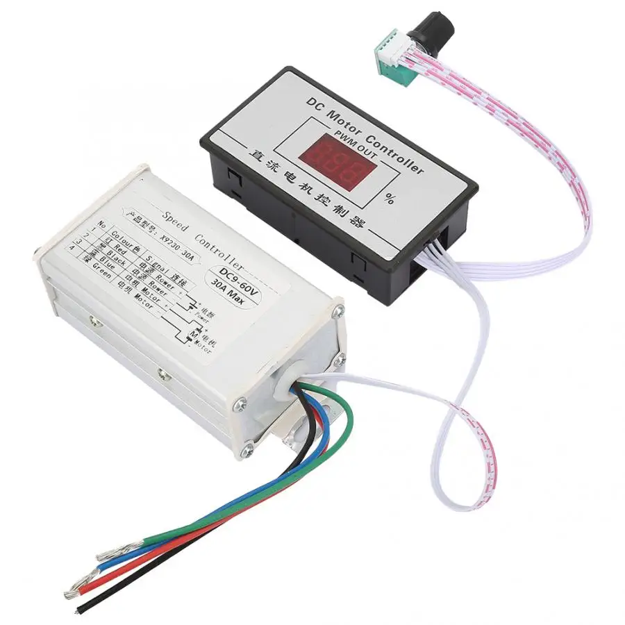 

DC 9~60V Speed Controller Brush DC Motor Regulator Speed Controller 30A Digital Display Motor Speed Governor Regulator