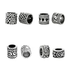 Бусины Doreen, трубчатые спейсеры шт., в горошек, из сплава серебристого цвета, для европейских браслетов