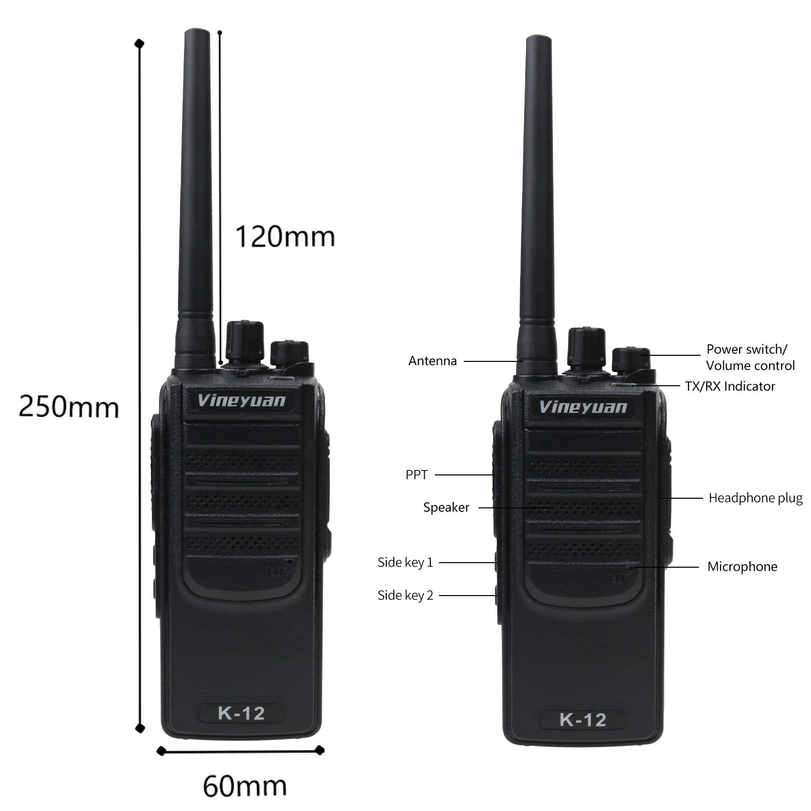 Высокая мощность 12 Вт большой радиус действия 6800 мАч рация УВЧ 400 470 МГц