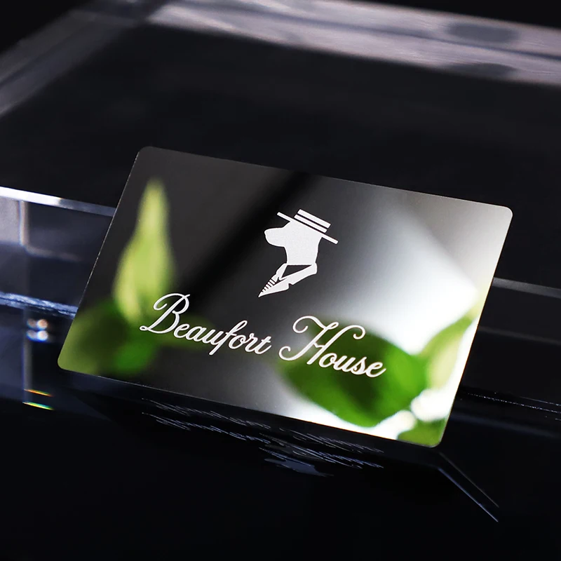 

Custom logo engraved mirror metal card personalized metal mirror business card