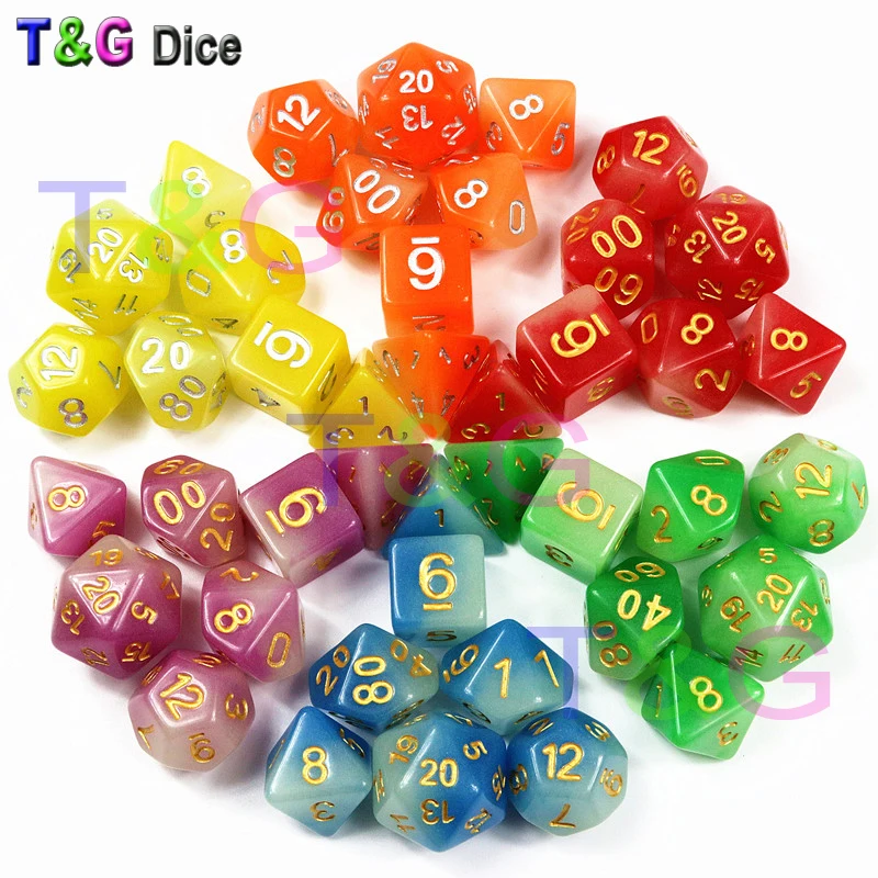 Смешанные цвета красный цвет 7 шт./компл. D4 D6 D8 D10 % D12 D20 для подземелья и драконов