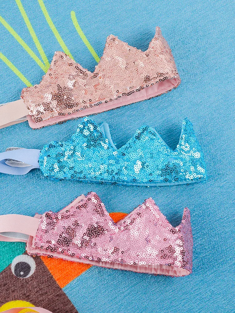 Creative children Princess Prince Crown Hat baby birthday party tiara dress personality sequined hat hairband | Дом и сад