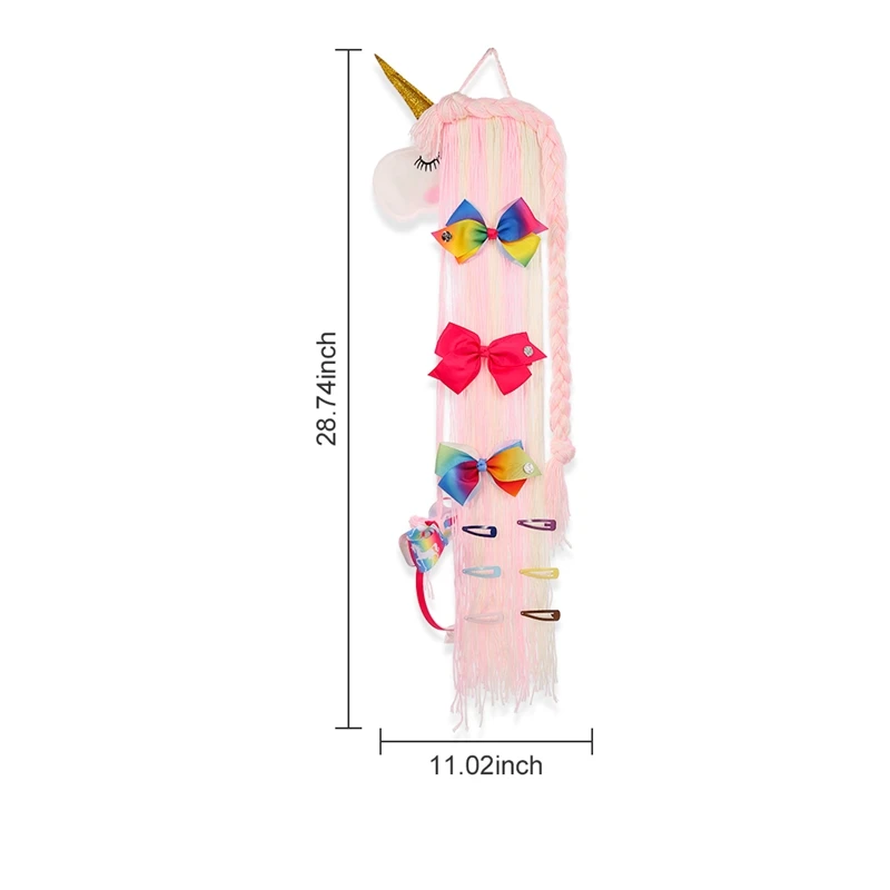 

Unicorn Storage Organizer Strip Hair Clips Headwear Organizing Strip Hanger Wall Hair Bows Storage Belt Girl Hair Accessories