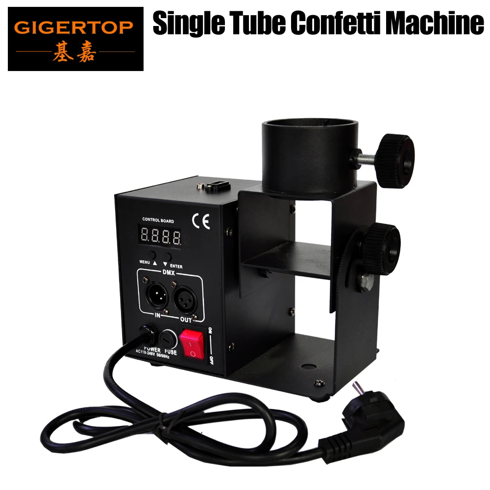 Gigertop TP-T181B Simple Model One Shoot Confetti Cannon DMX Control Multi Angle Jet Fuse Trigger Compressed Air Tank Paper