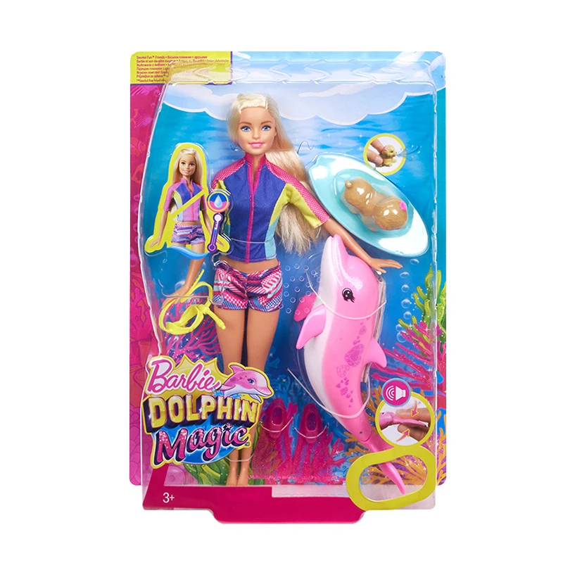 

Original Barbie Doll Dolphin Magic Adventure Play House Beautiful Hair Toys for Girls Kids Toys CDY61 birthday Gifts box limited