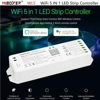 miboxer wl5 2 4g 5 in 1 wifi led controller for single color cct rgb rgbw rgbcct led strip appwifi third party voice control