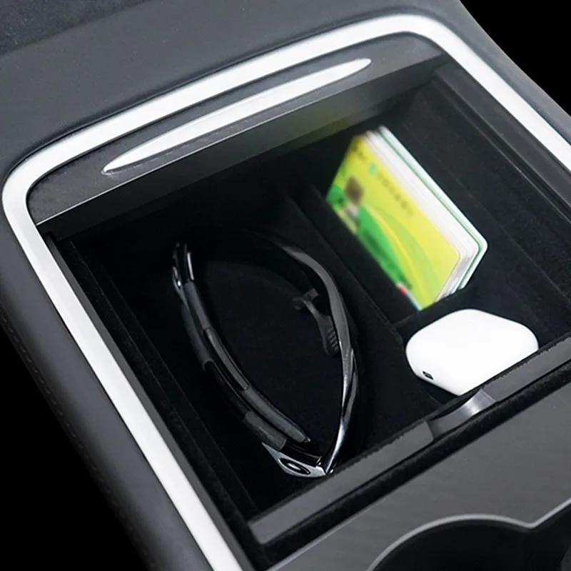 

Женский органайзер, контейнер, центральная консоль, флокирующий контейнер для хранения, держатель консоли для Tesla Model 3 Y 2021