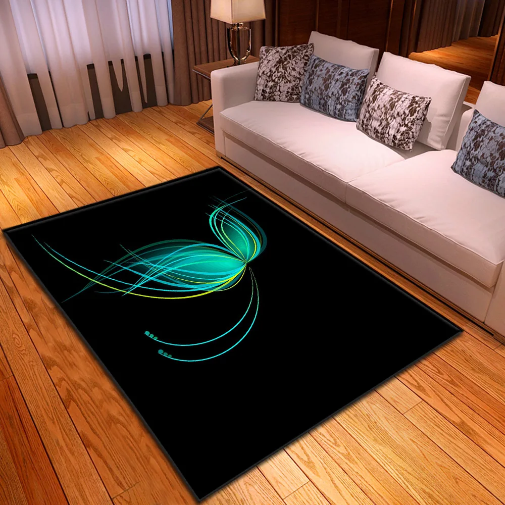 

Butterfly carpets home bedroom decorative floor mats modern living room non-slip thick mat child crawling 3D printing large rugs
