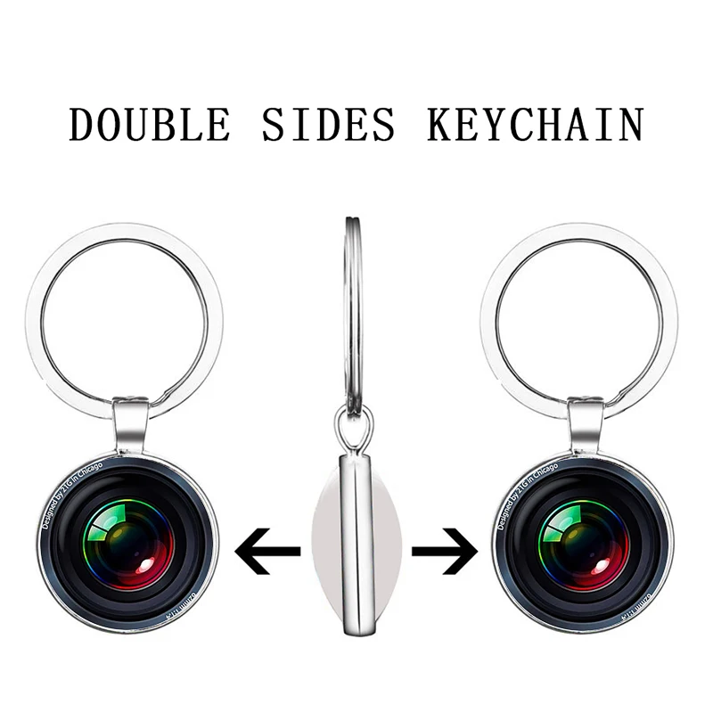 Двусторонний стеклянный брелок с кабошоном для мужчин и женщин | Украшения