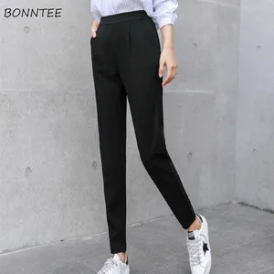 Брюки Женские однотонные, в Корейском стиле, с карманами, элегантные