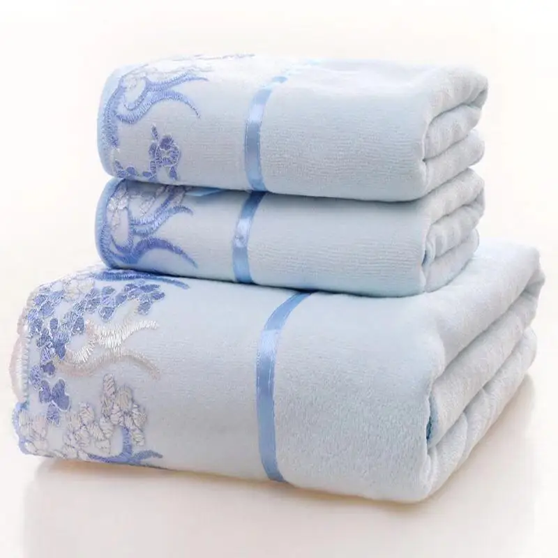 

3pcs Superfine fiber Bath Towels Towel Set Face Towels Bath Towel For Adults Washcloths High Absorbent bathroom sandy beach towe