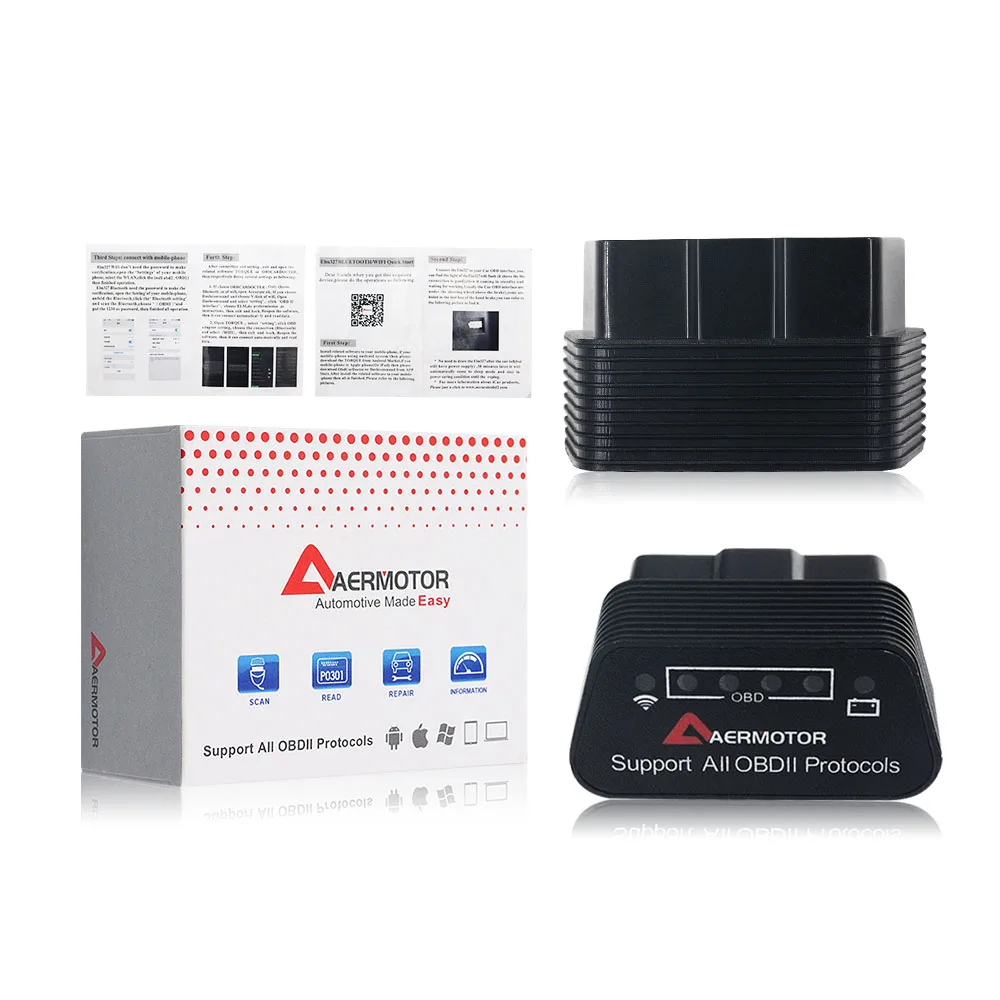 

AERMOTOR OBD2 Bluetooth Scanner ELM327 V1.5/4.0/WIFI Car Fault Diagnostic Tool Engine Checker Profession Automotive Code Reader