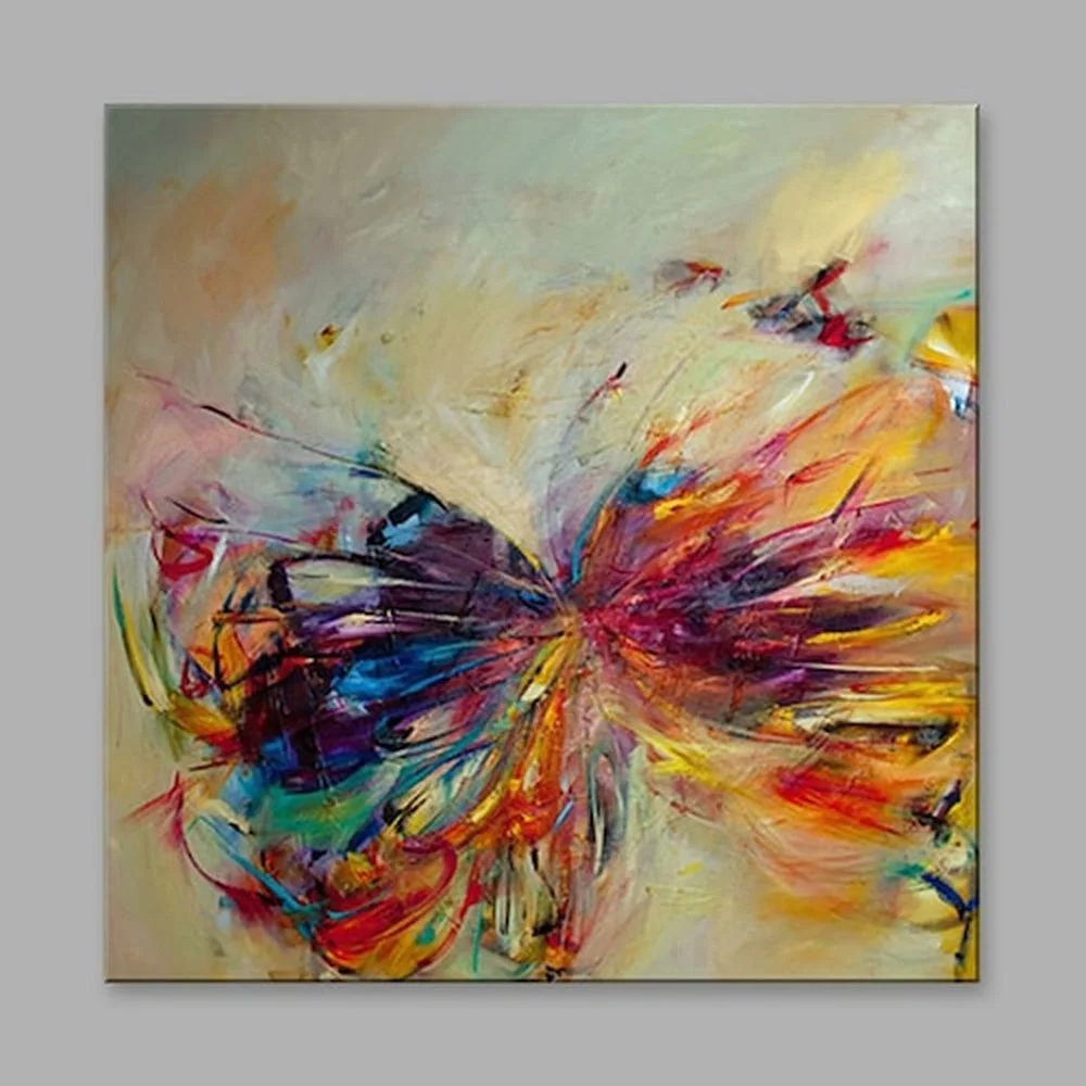 

oil painting on canvas handmade Hand Painted Abstract Colorful Fantasy Butterfly Canvas Oil Painting unframed