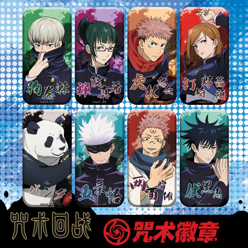 

Official Japan Anime Jujutsu Kaisen Kawaii Cosplay Props Badges Brooch Gojo Satoru Fushiguro Megumi Decoration Bag Button Pins